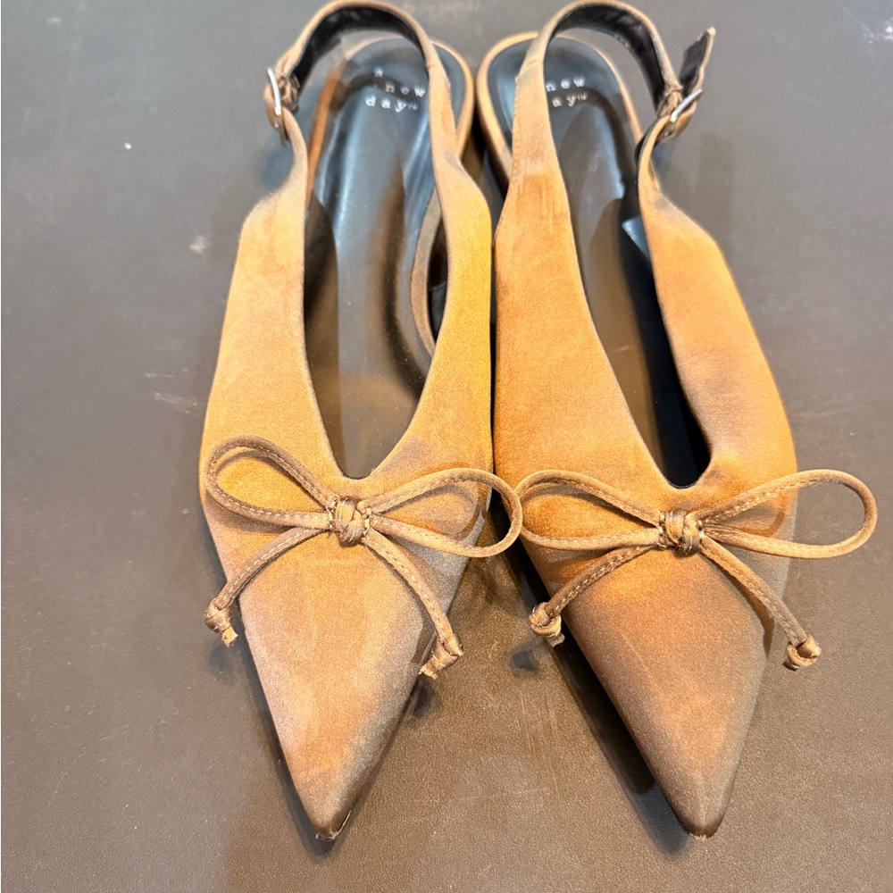a new day Camel Bow Slingback Flats